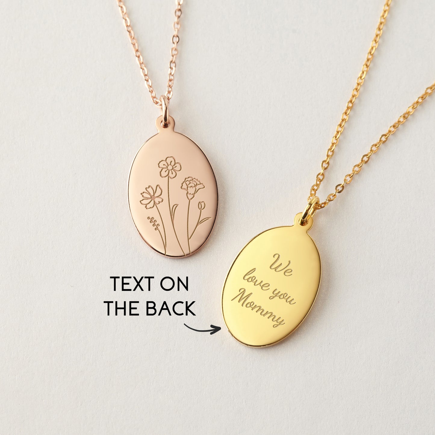 Birth Month Flower Necklace | Personalized Mom Necklace with Family Flowers