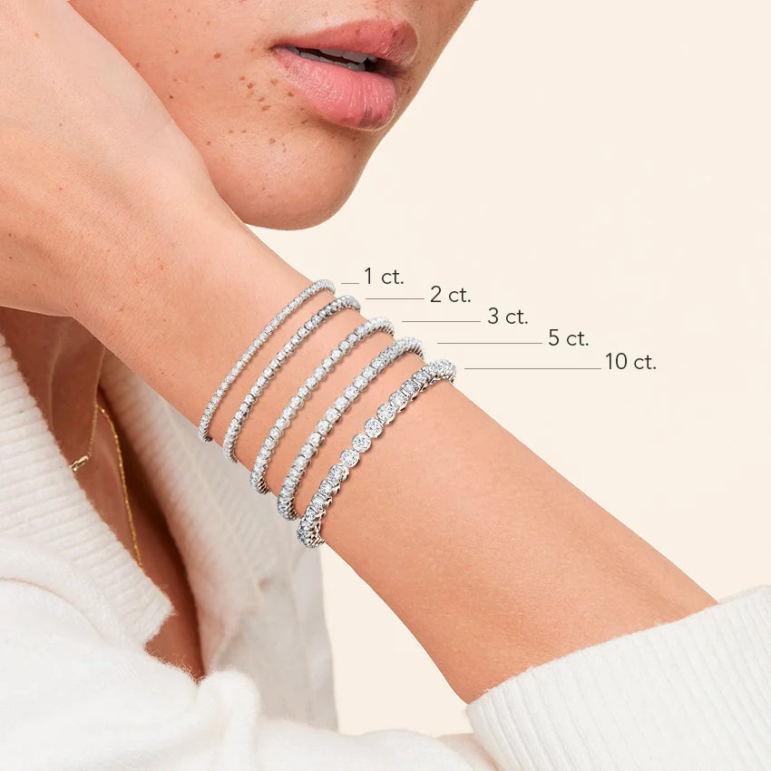 5ct Lab Diamond Tennis Bracelet | Pear Cut | IGI Certified VS | 10K Gold