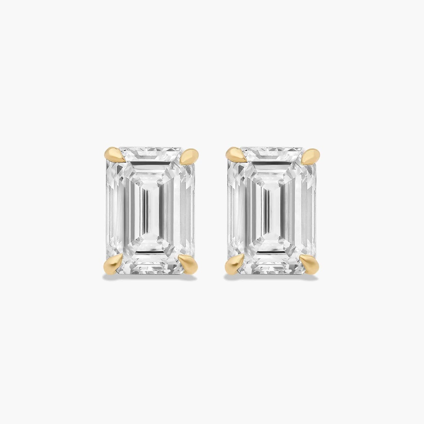 1ctw Lab Diamond Emerald Cut Stud Earrings | IGI Certified | 10K Gold