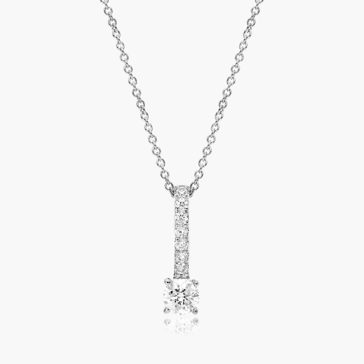 1.4ct Lab Diamond Drop Pendant Necklace | 1ct Center | IGI Certified | 10K Gold