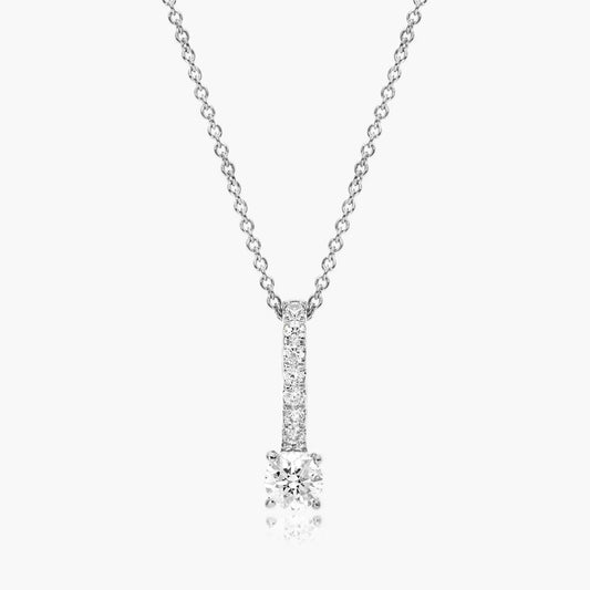 1.4ct Lab Diamond Drop Pendant Necklace | 1ct Center | IGI Certified | 10K Gold