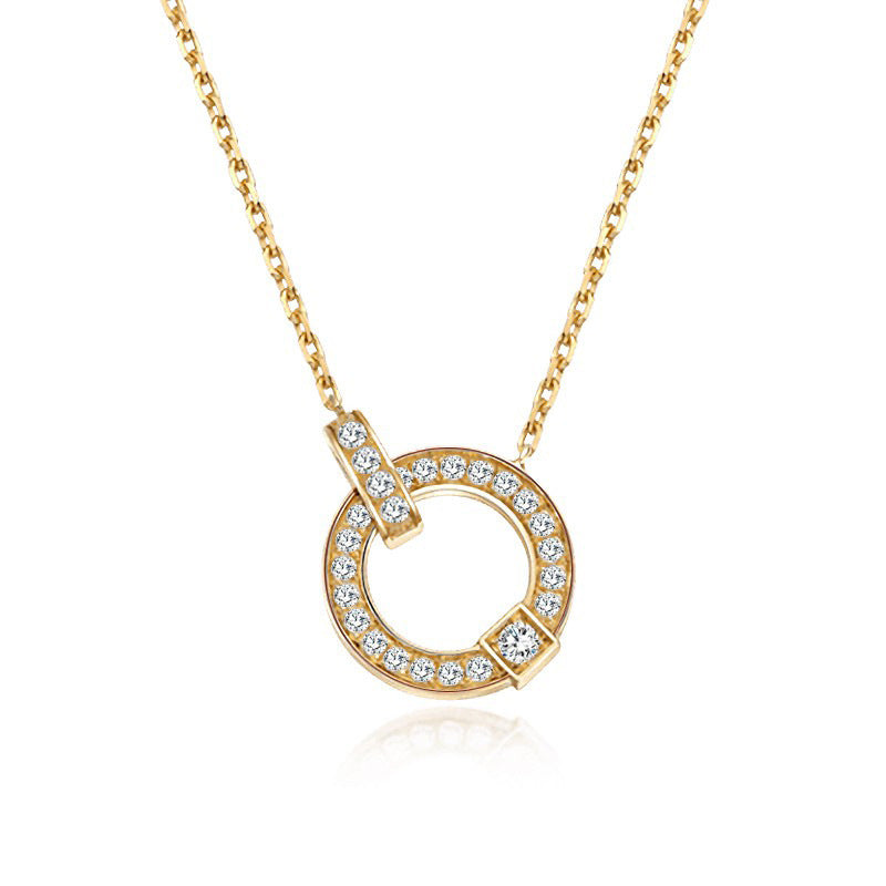 18K Gold Diamond Clavicle Necklace | Minimalist Luxury