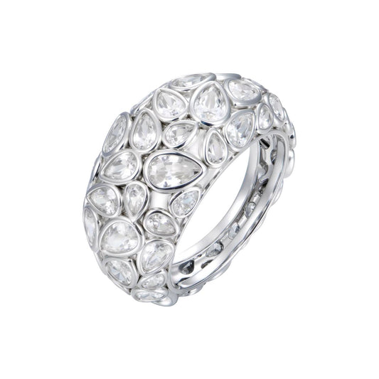 5.4ct Lab Diamond Dome Ring | Pear Bezel Set | IGI Certified VVS1 | 10K Gold