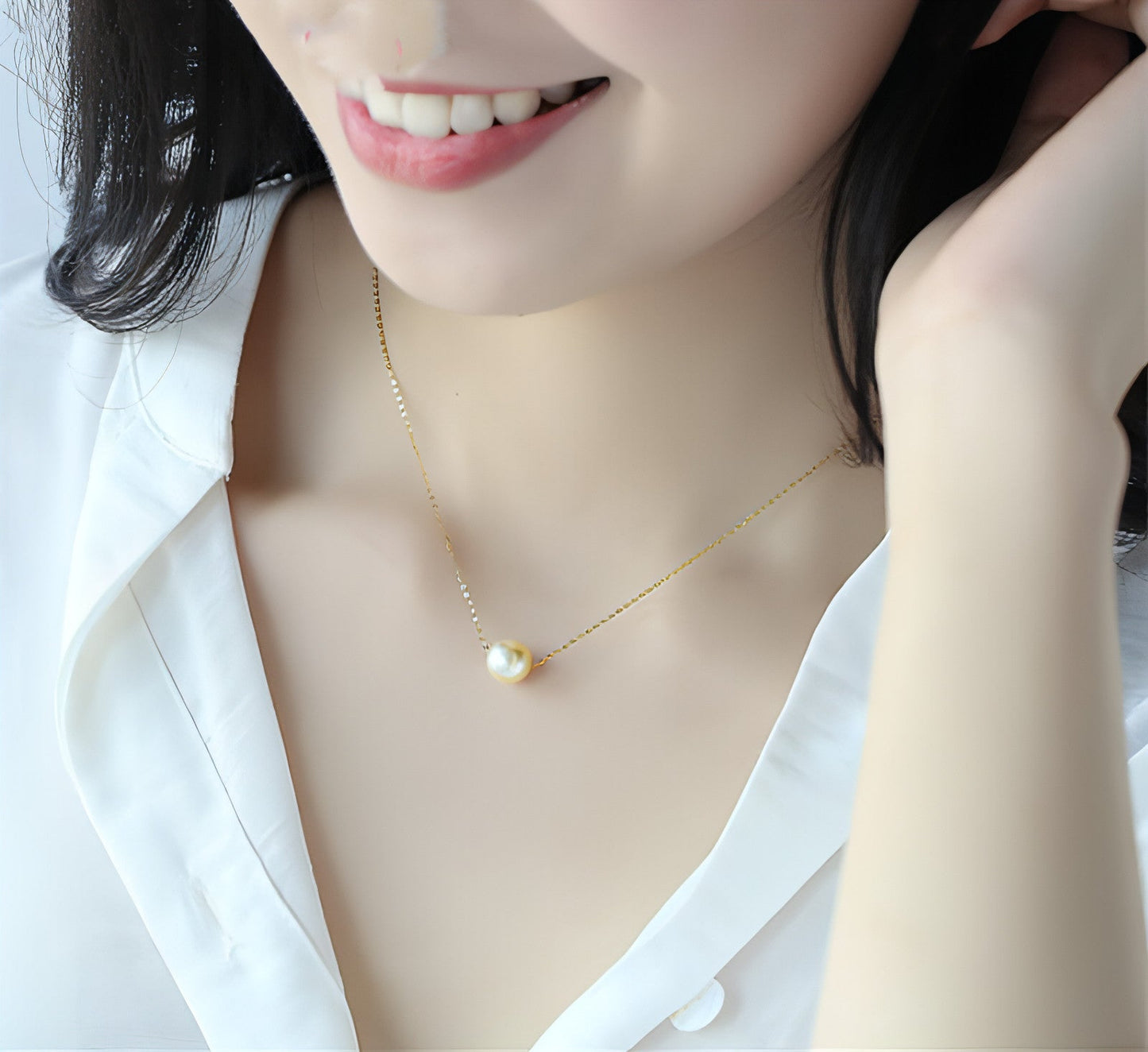 Perfect Round Glare Seawater Pearl Pendant Necklace | Ocean Luxury
