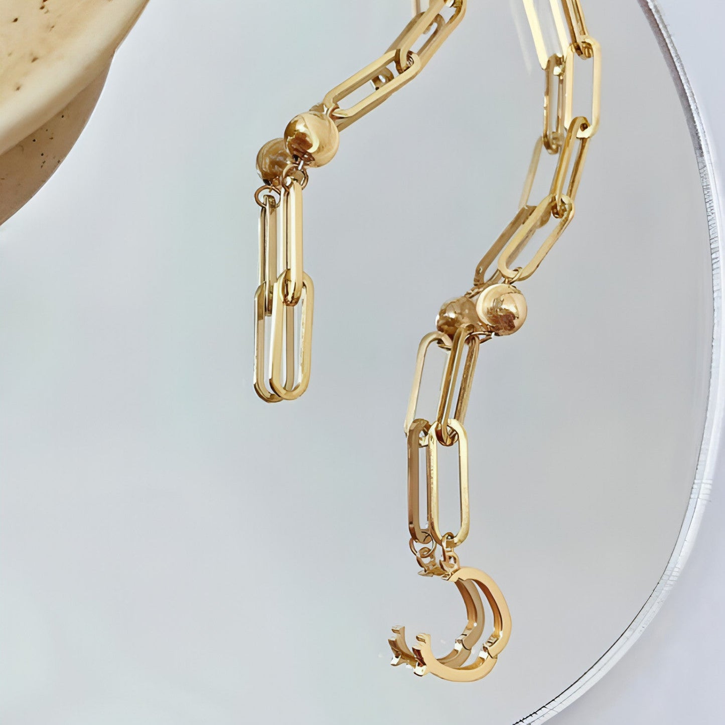 18K Gold Cat Eye Checker Handmade Thick Bracelet | Artisan Luxury