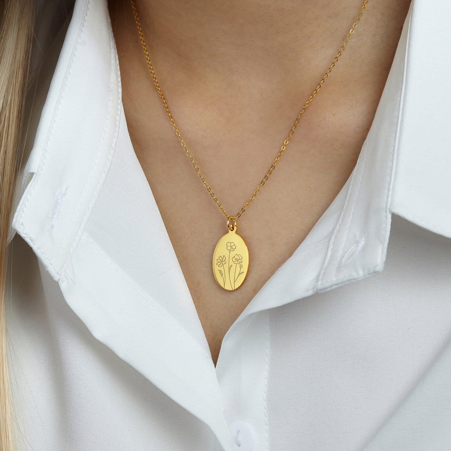 Birth Month Flower Necklace | Personalized Mom Necklace with Family Flowers