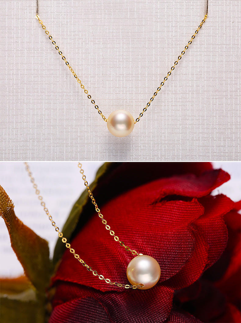 Perfect Round Glare Seawater Pearl Pendant Necklace | Ocean Luxury