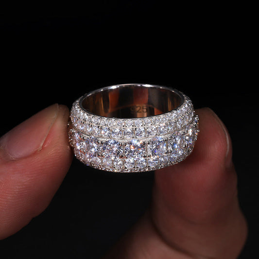 LuxeJewels™ S925 Sterling Silver Moissanite Ring | Hip-Hop Luxury