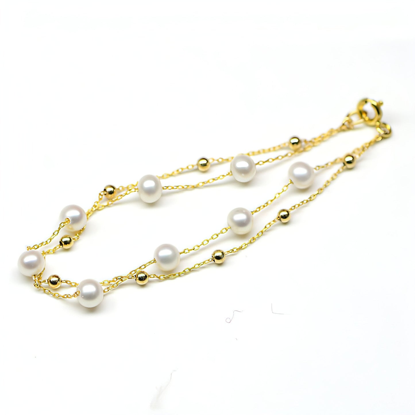 18K Gold Seawater Pearl Adjustable Double-Layer Bracelet | Ocean Luxury