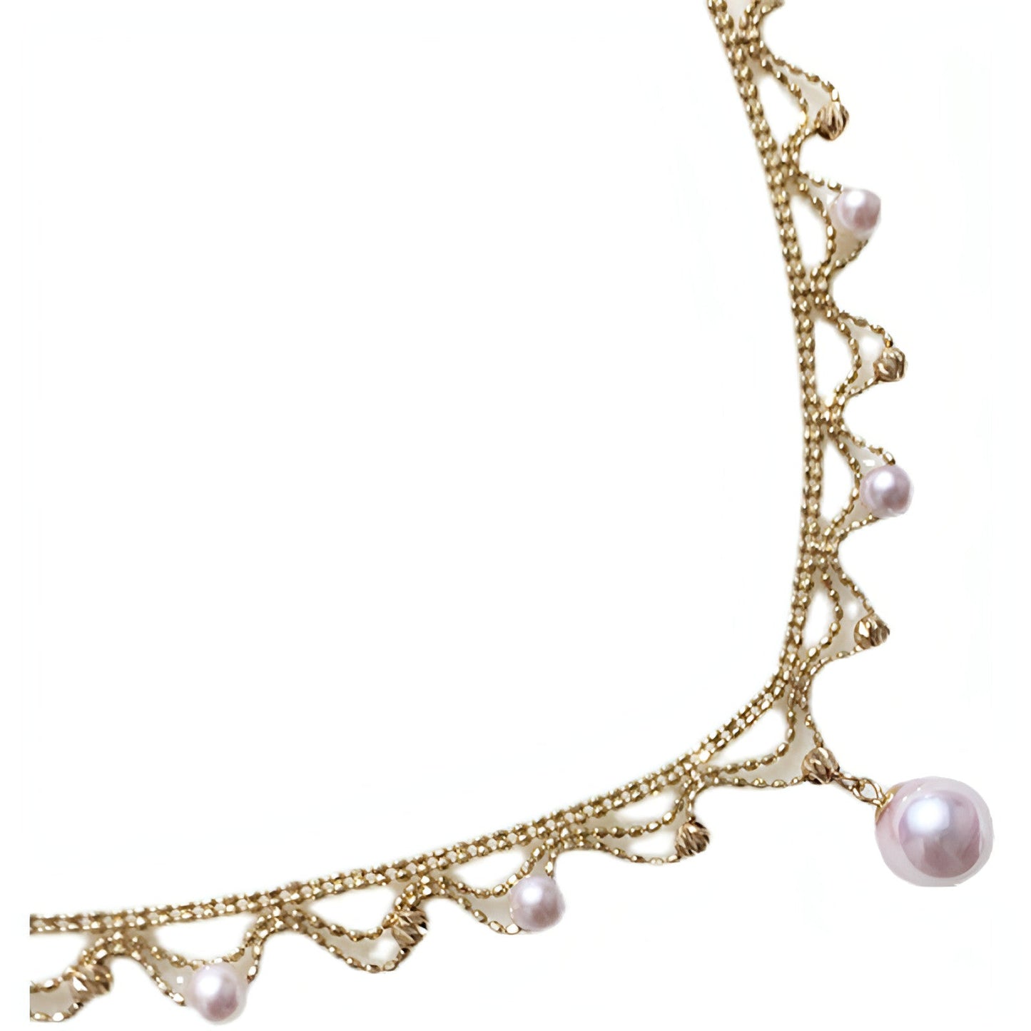Aurora 18K Gold Lace Pearl Necklace | Sea Elegance Collection