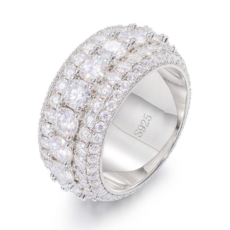 LuxeJewels™ S925 Sterling Silver Moissanite Ring | Hip-Hop Luxury
