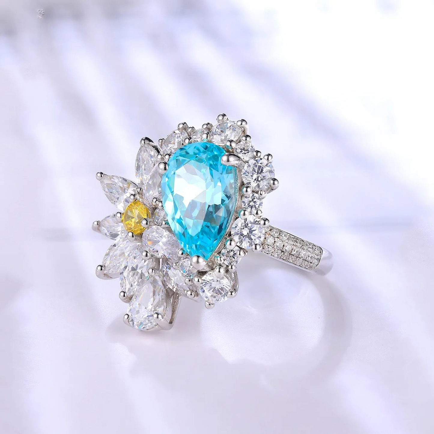 LuxeJewels™ Cultivate Paraiba Diamond Ring | Rare Neon Blue Gemstone