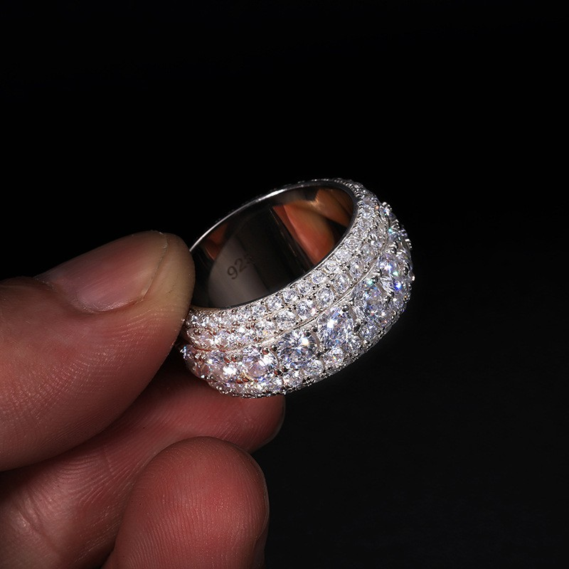 LuxeJewels™ S925 Sterling Silver Moissanite Ring | Hip-Hop Luxury