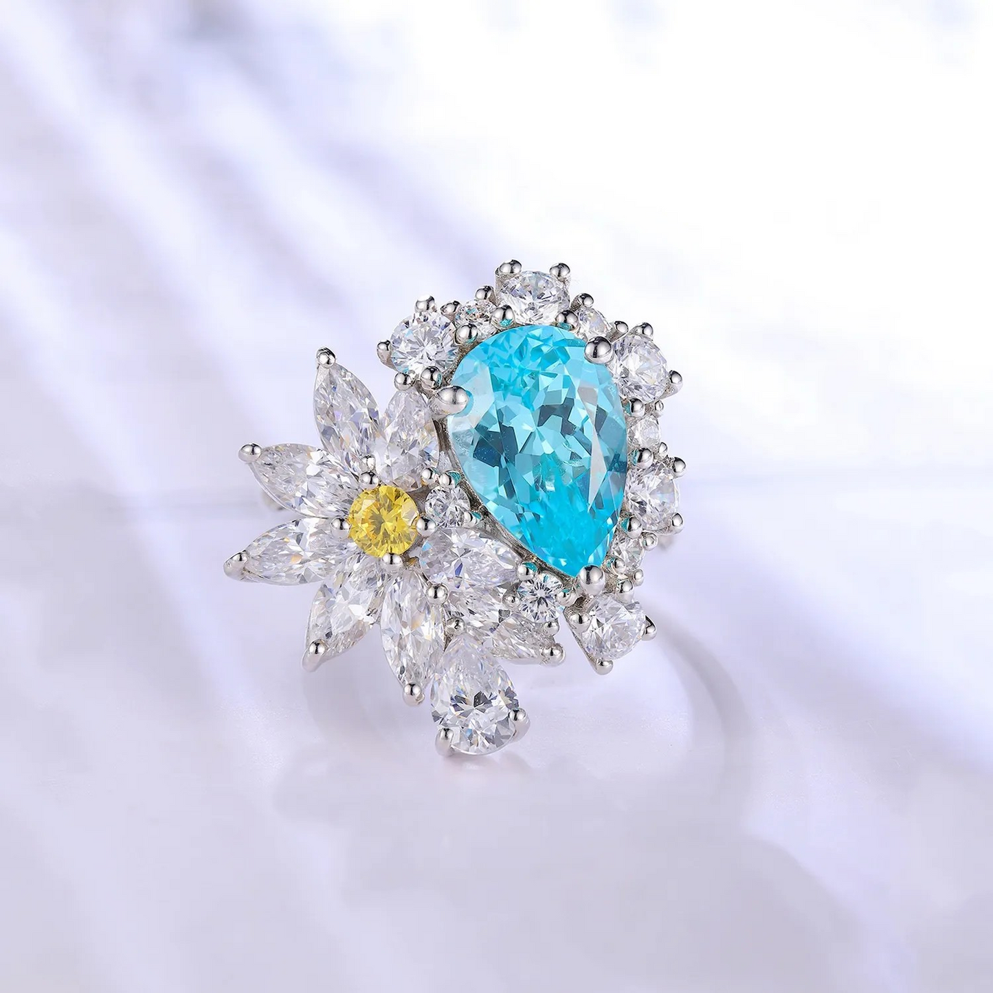 LuxeJewels™ Cultivate Paraiba Diamond Ring | Rare Neon Blue Gemstone
