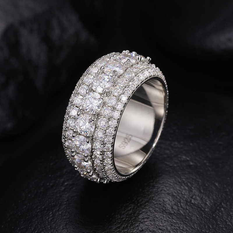 LuxeJewels™ S925 Sterling Silver Moissanite Ring | Hip-Hop Luxury