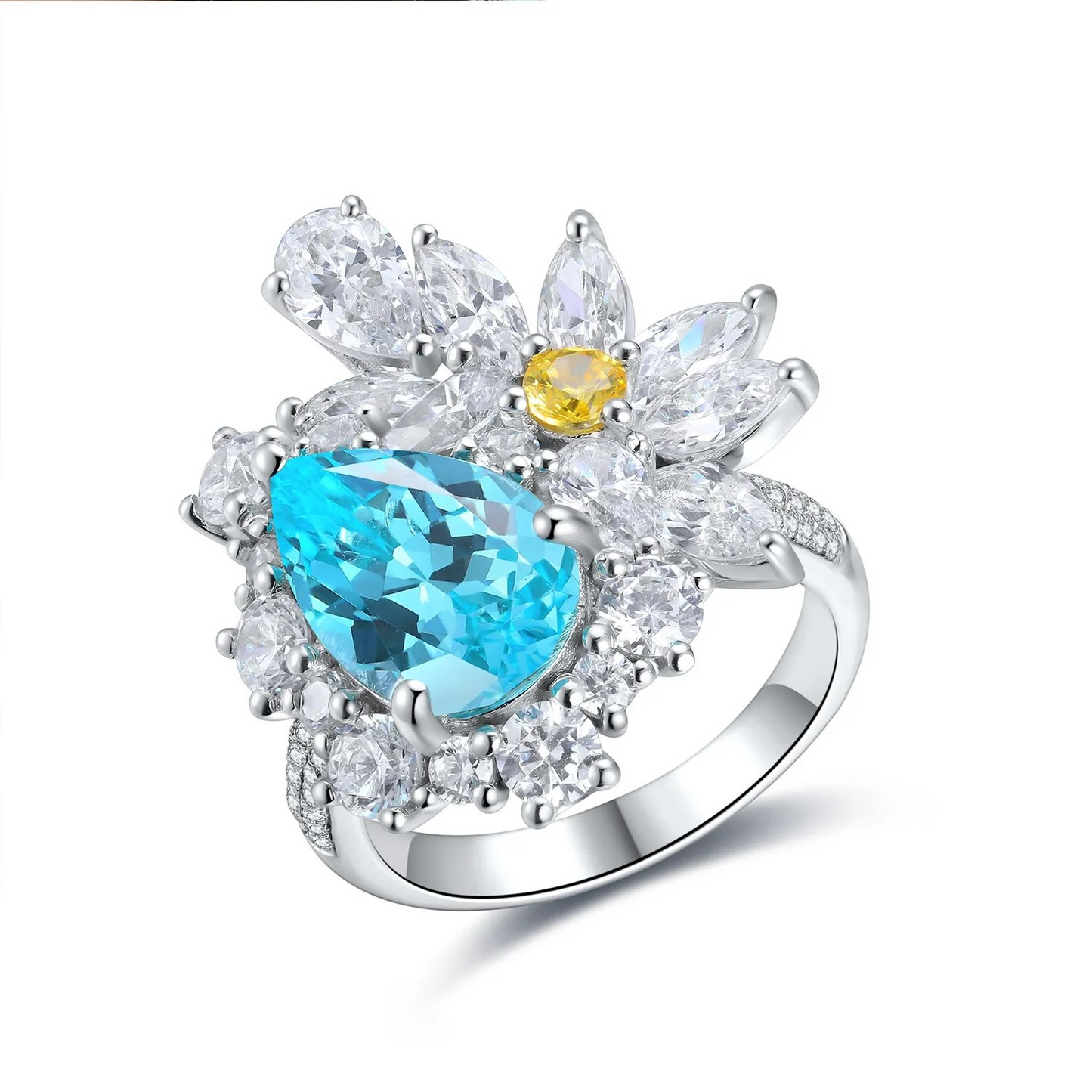 LuxeJewels™ Cultivate Paraiba Diamond Ring | Rare Neon Blue Gemstone