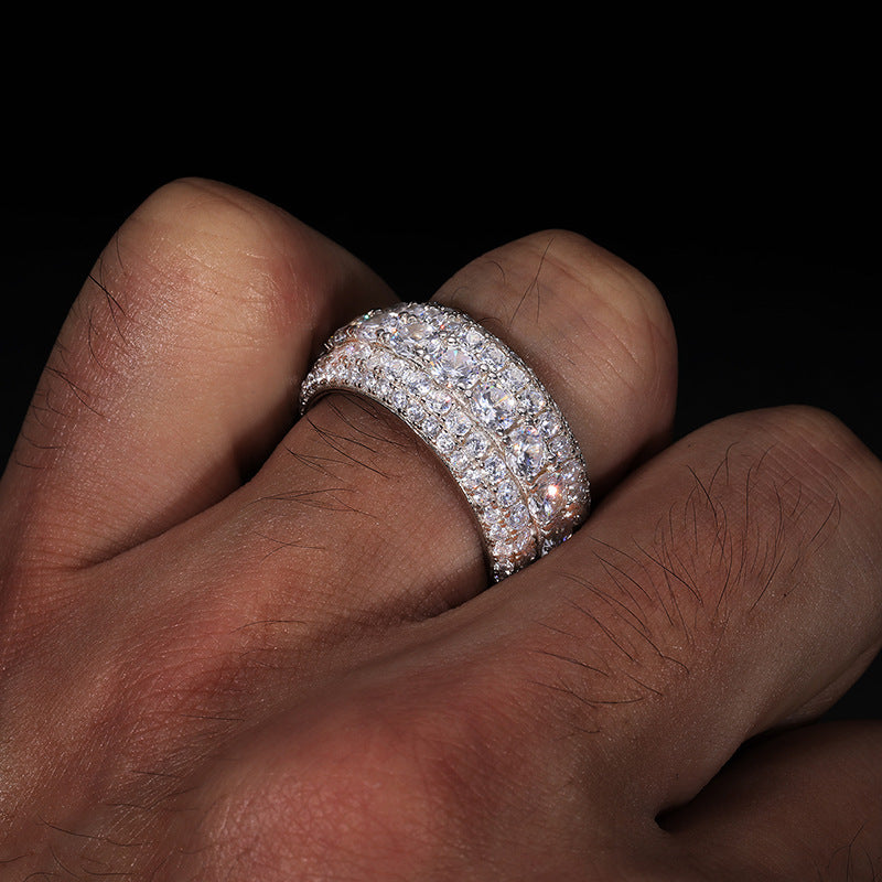 LuxeJewels™ S925 Sterling Silver Moissanite Ring | Hip-Hop Luxury