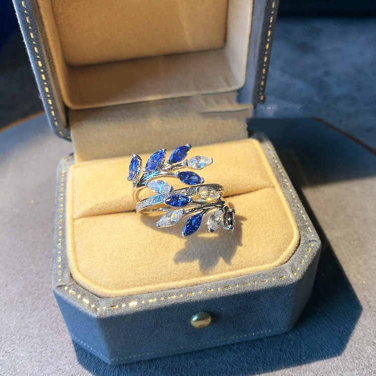 High Carbon Diamond Flower Cluster Vine Ring | Nature-Inspired Luxury