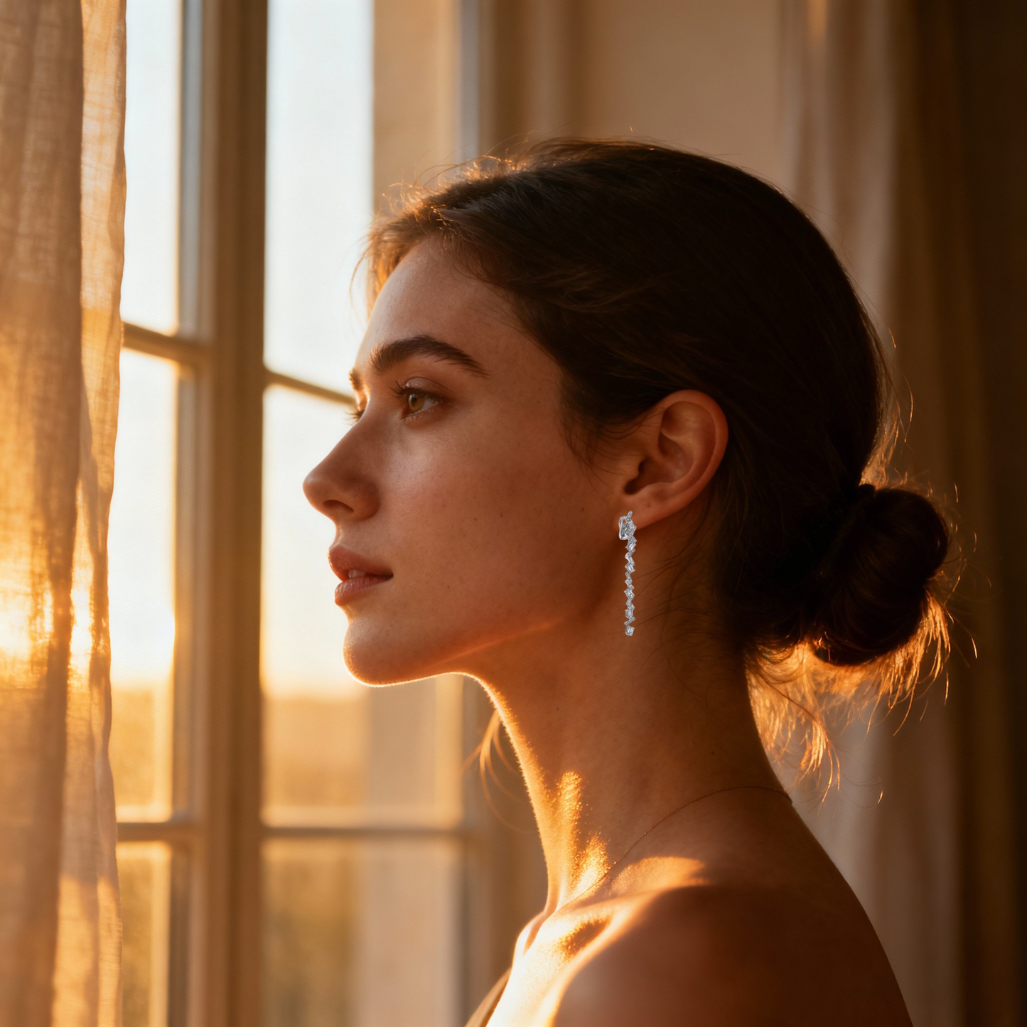 8ctw Lab Diamond Zig Zag Drop Earrings | Baguette | IGI Certified | 10K Gold