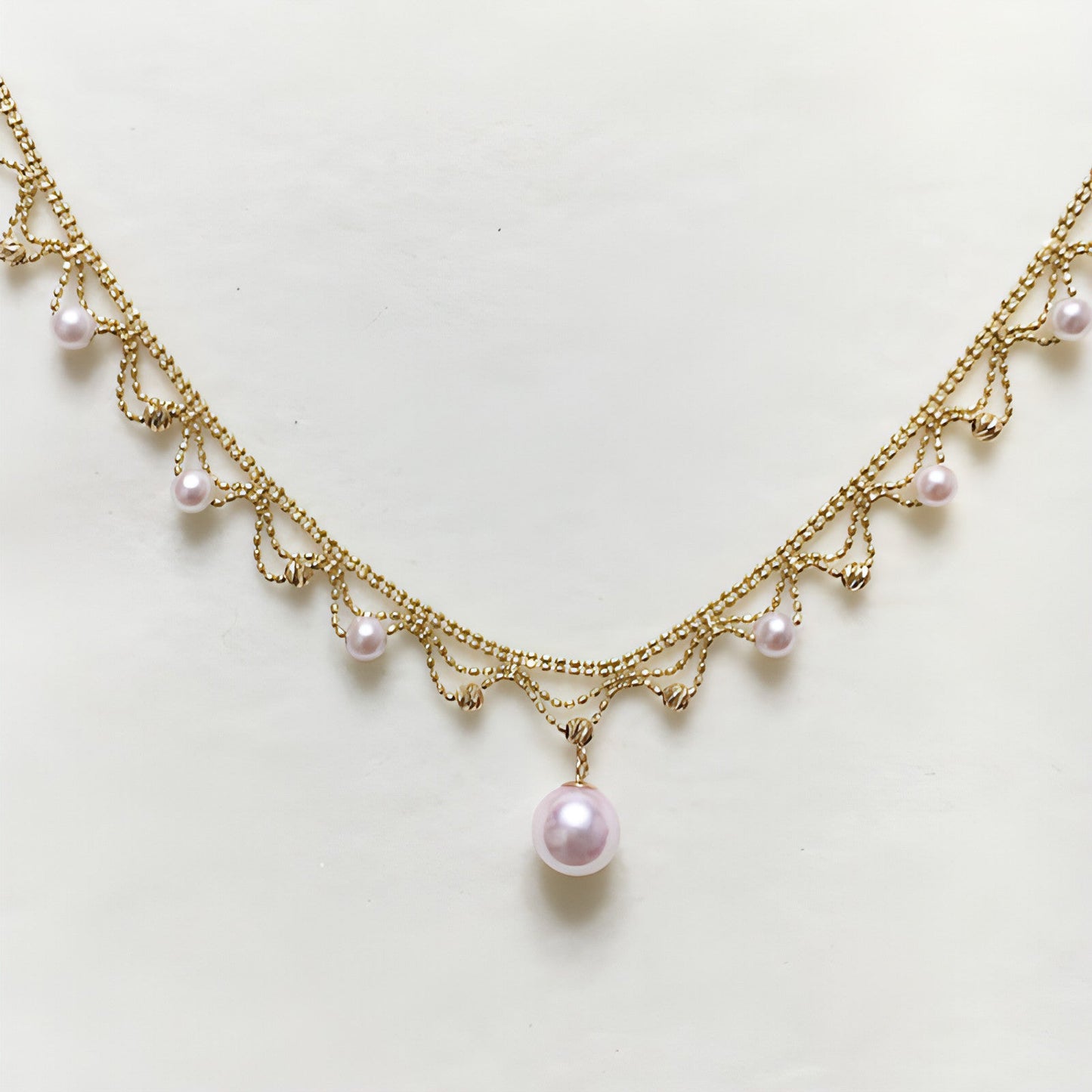 Aurora 18K Gold Lace Pearl Necklace | Sea Elegance Collection
