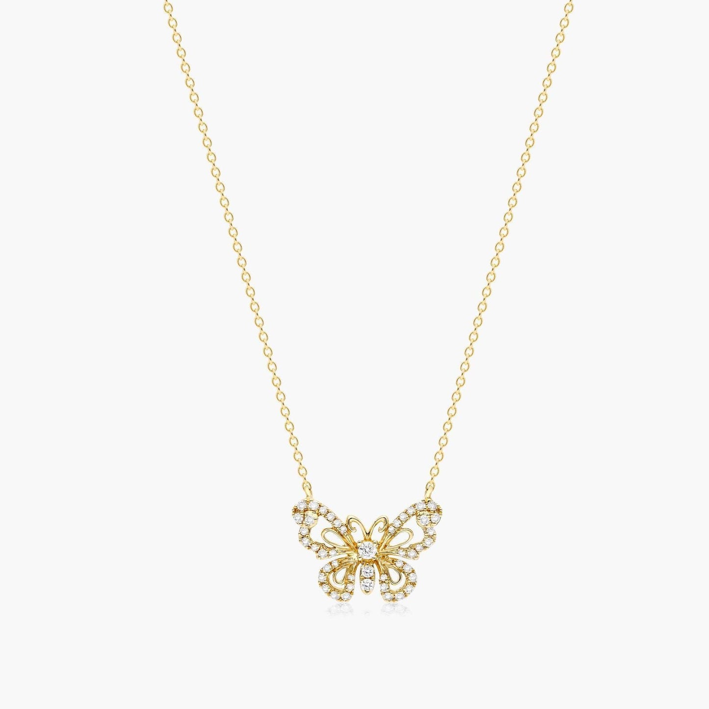 1ct Lab Grown Diamond Butterfly Pendant Necklace | Round Brilliant | IGI Certified