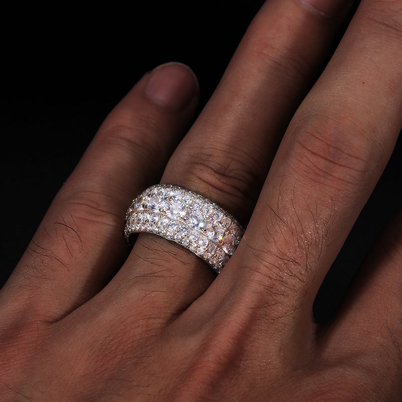 LuxeJewels™ S925 Sterling Silver Moissanite Ring | Hip-Hop Luxury