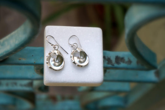 Beach Jewelry Silver Sea Shell Dangle Earrings | Lightweight Ocean Luxury