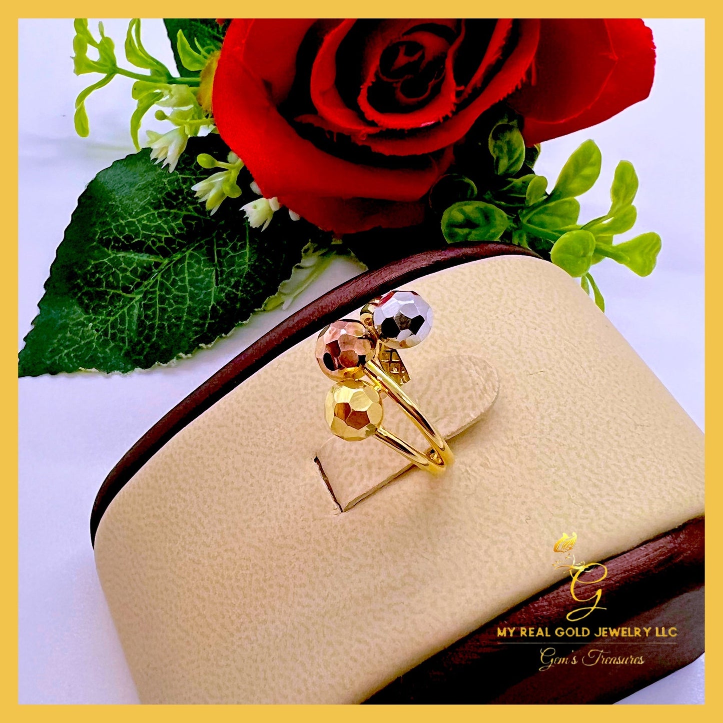 18K Real Gold Ring | Size 6 | Classic Luxury