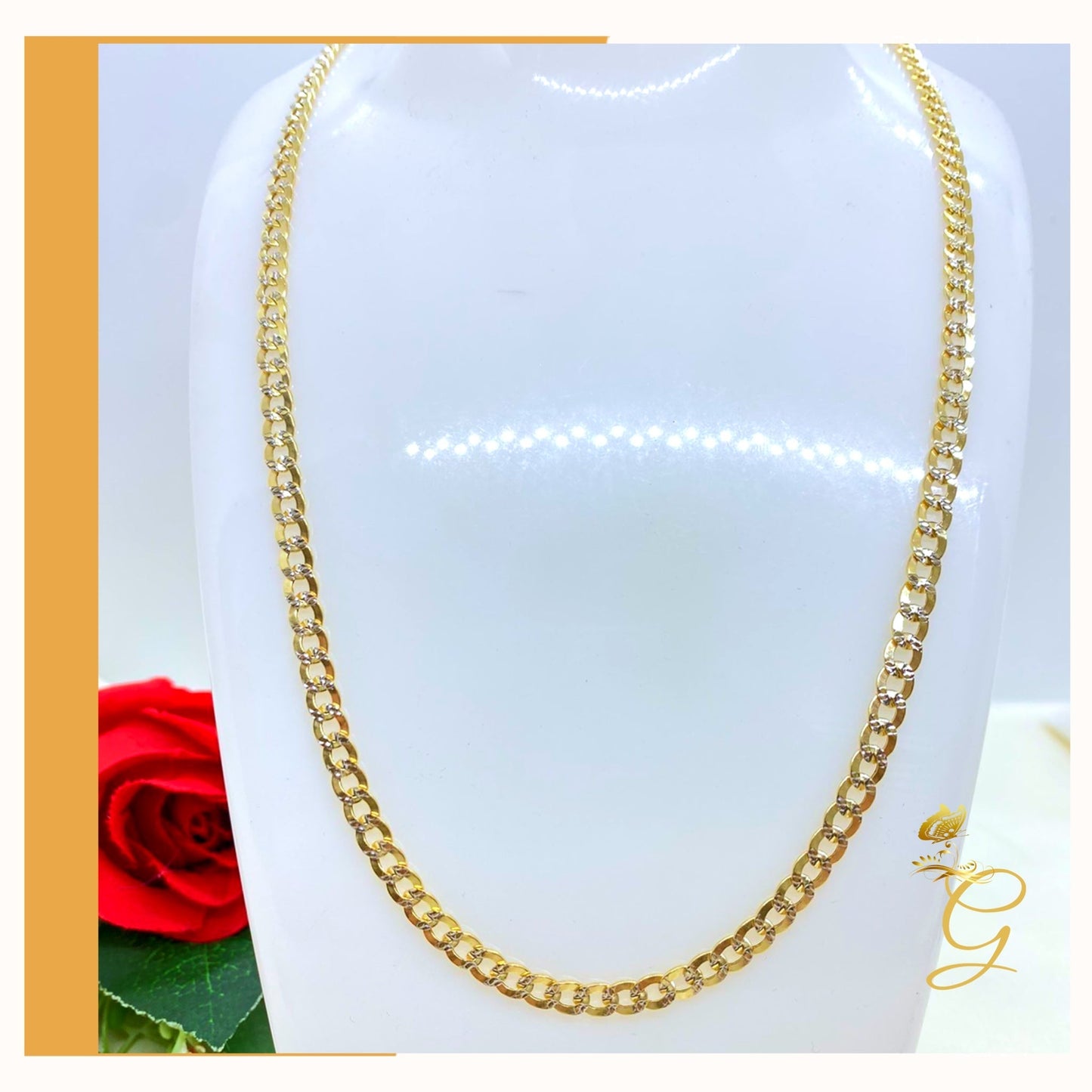 10K Gold Diamond Cut Cuban Link Chain 24" | 4.41MM | Men's Luxury