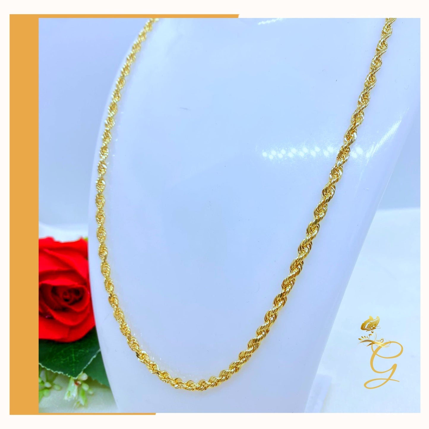 10K Gold Rope Chain 24" | 3.06MM | Classic Luxury Necklace