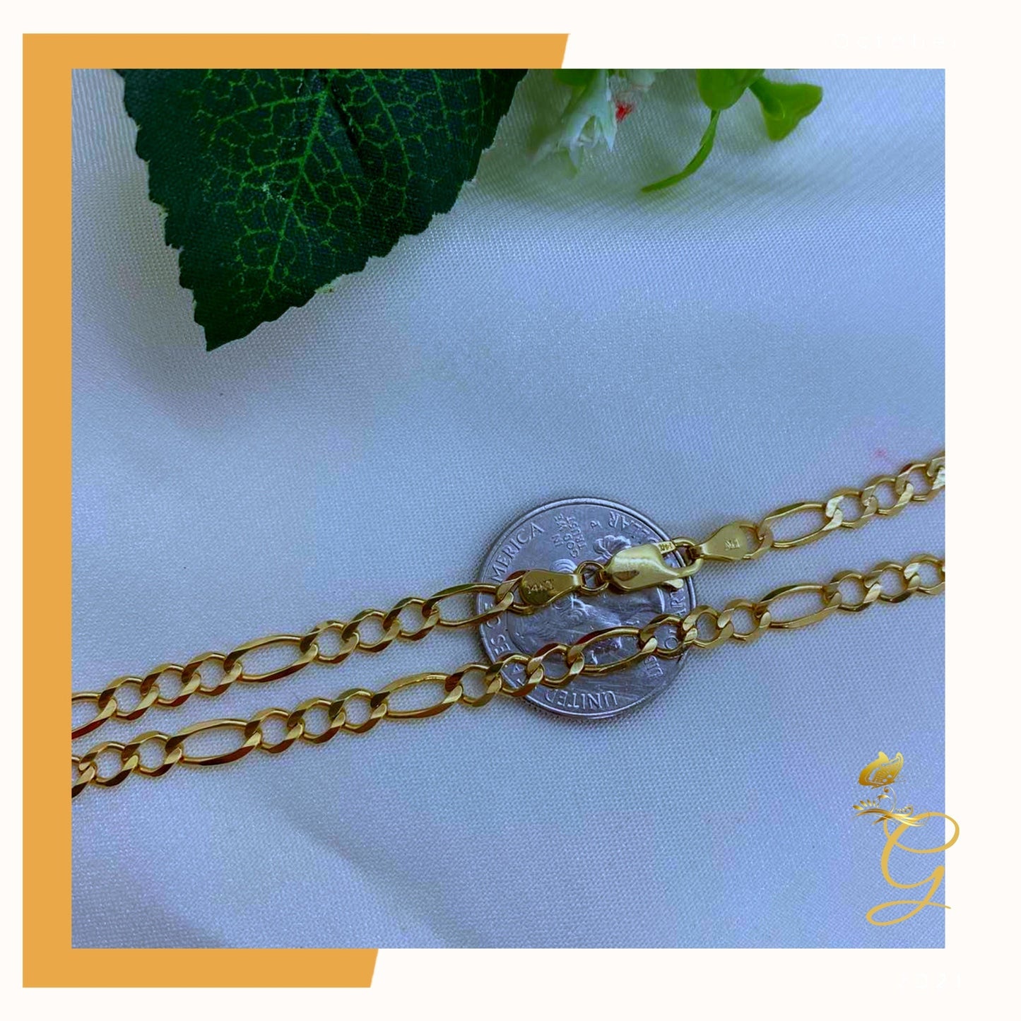14K Real Solid Gold Figaro Chain 24" | 4.7MM | Men's Luxury