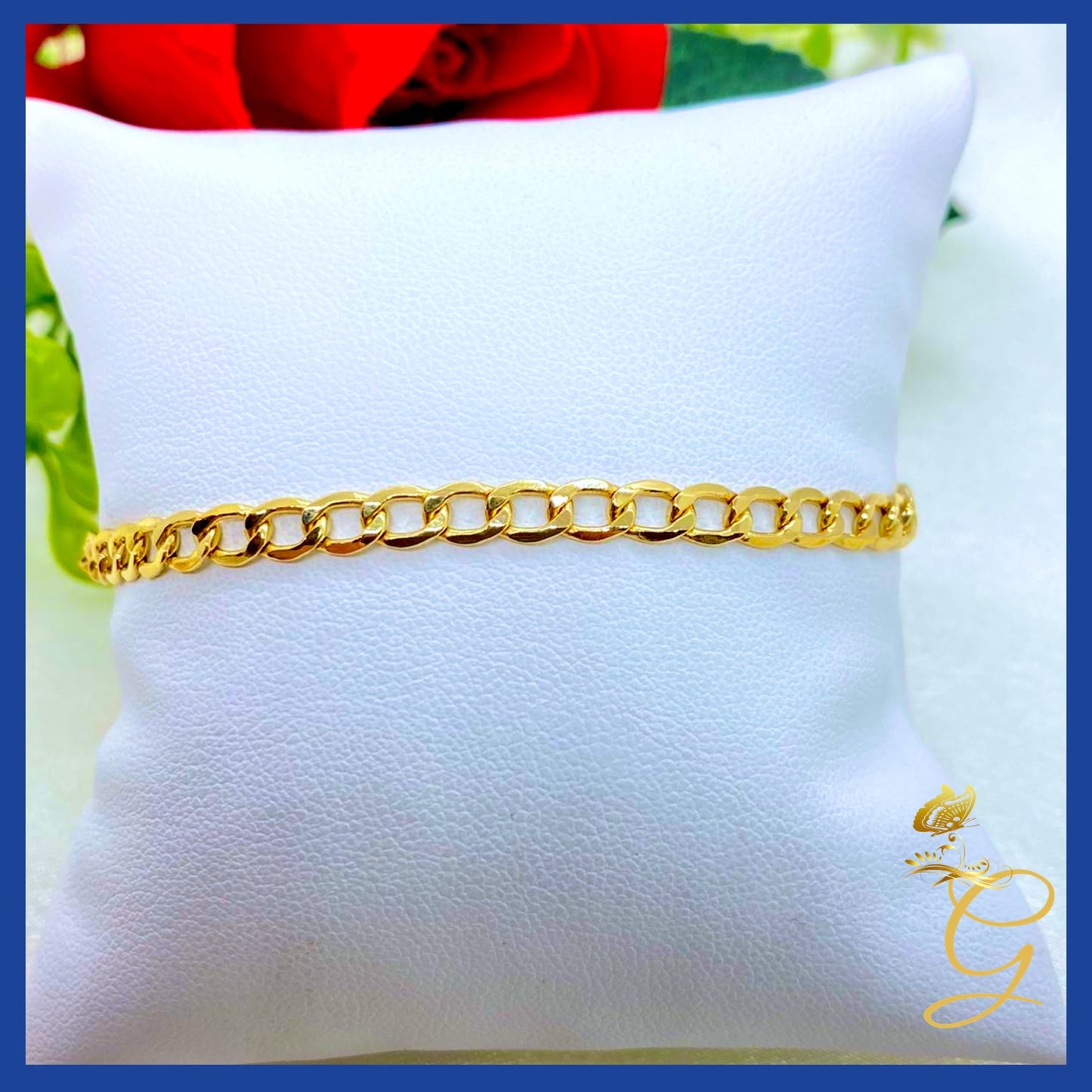 18K Real Gold Bracelet 7" | Classic Luxury