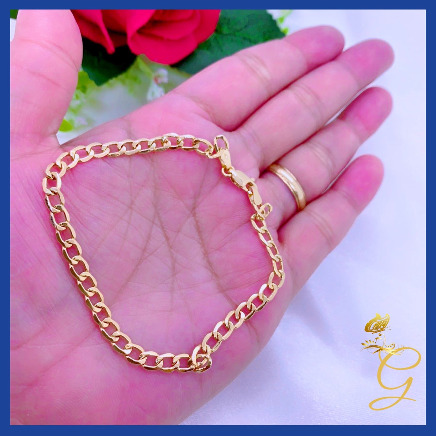 18K Real Gold Bracelet 7" | Classic Luxury