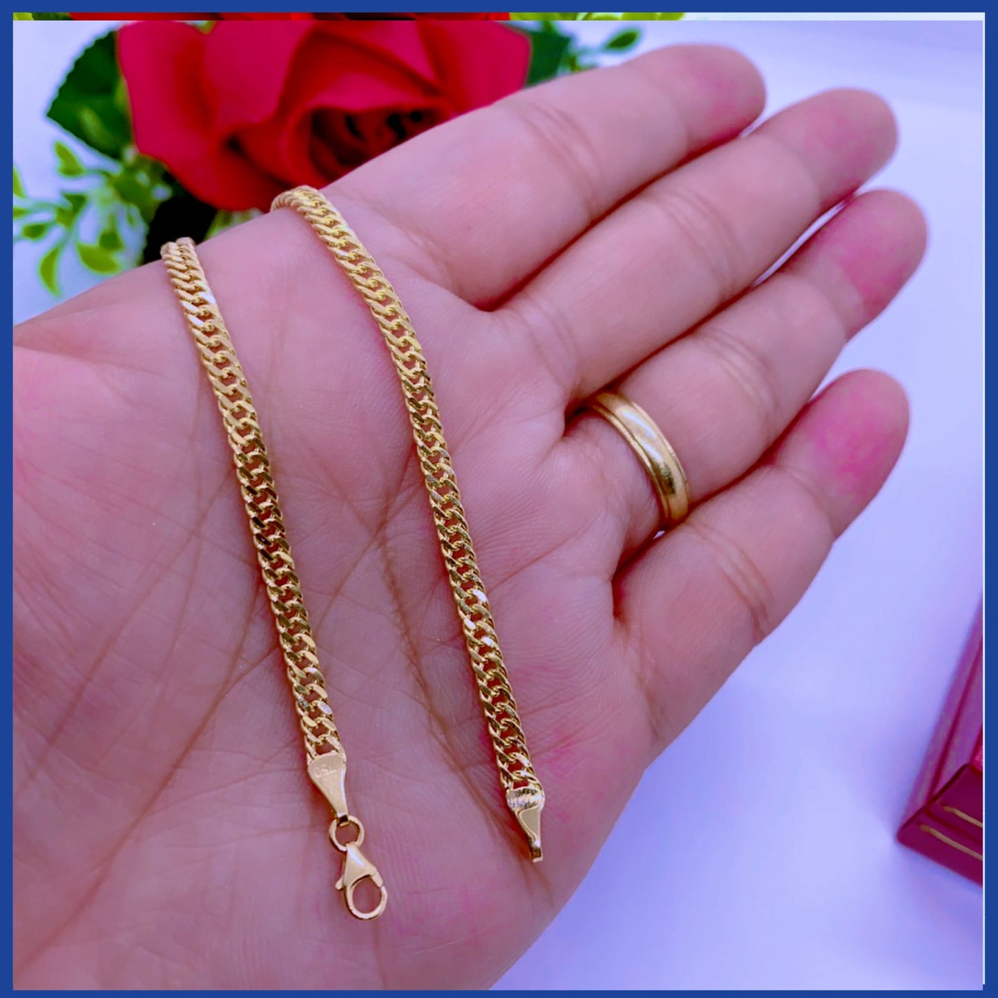 18K Real Gold Double Curb Bracelet 8" | Bold Luxury