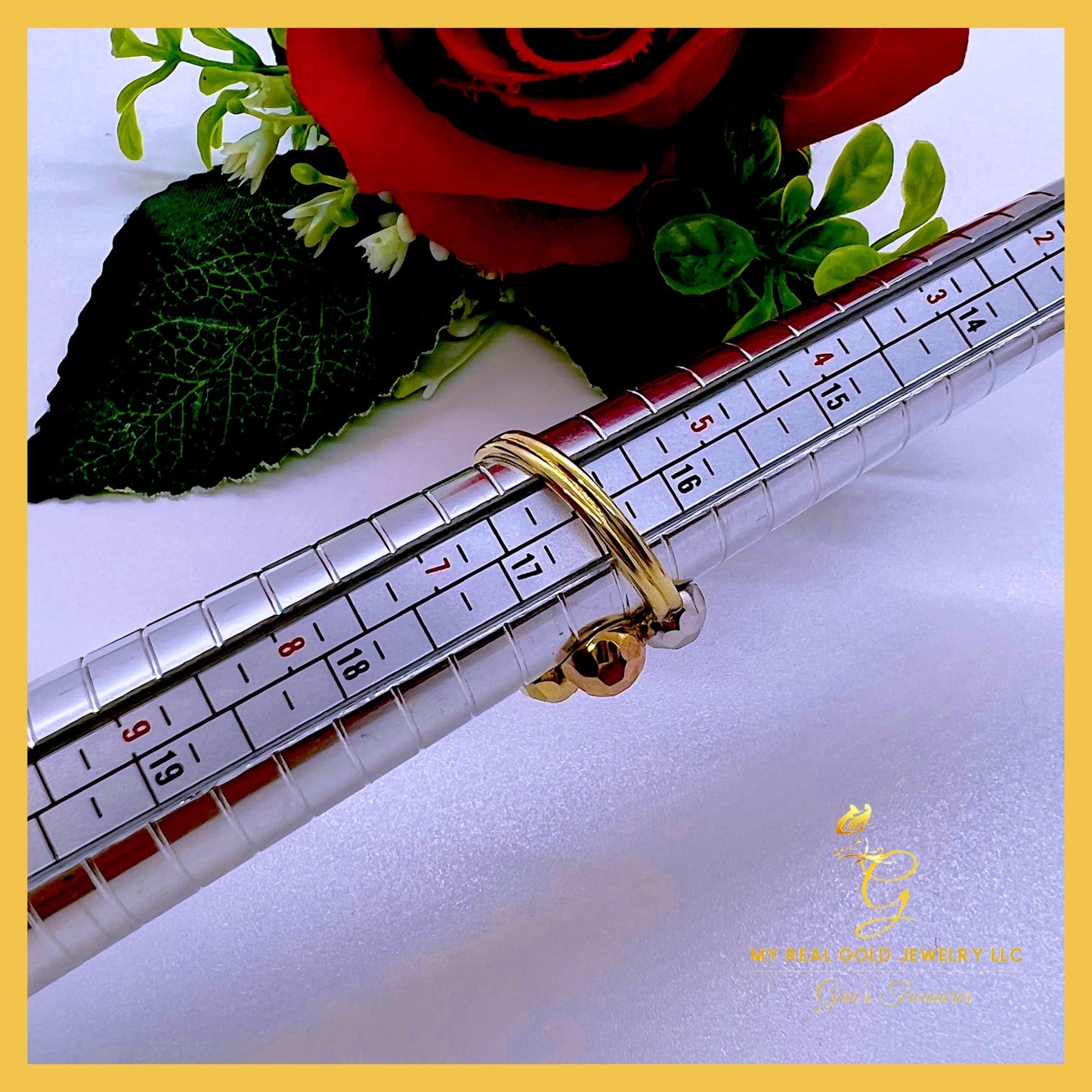18K Real Gold Ring | Size 6 | Classic Luxury
