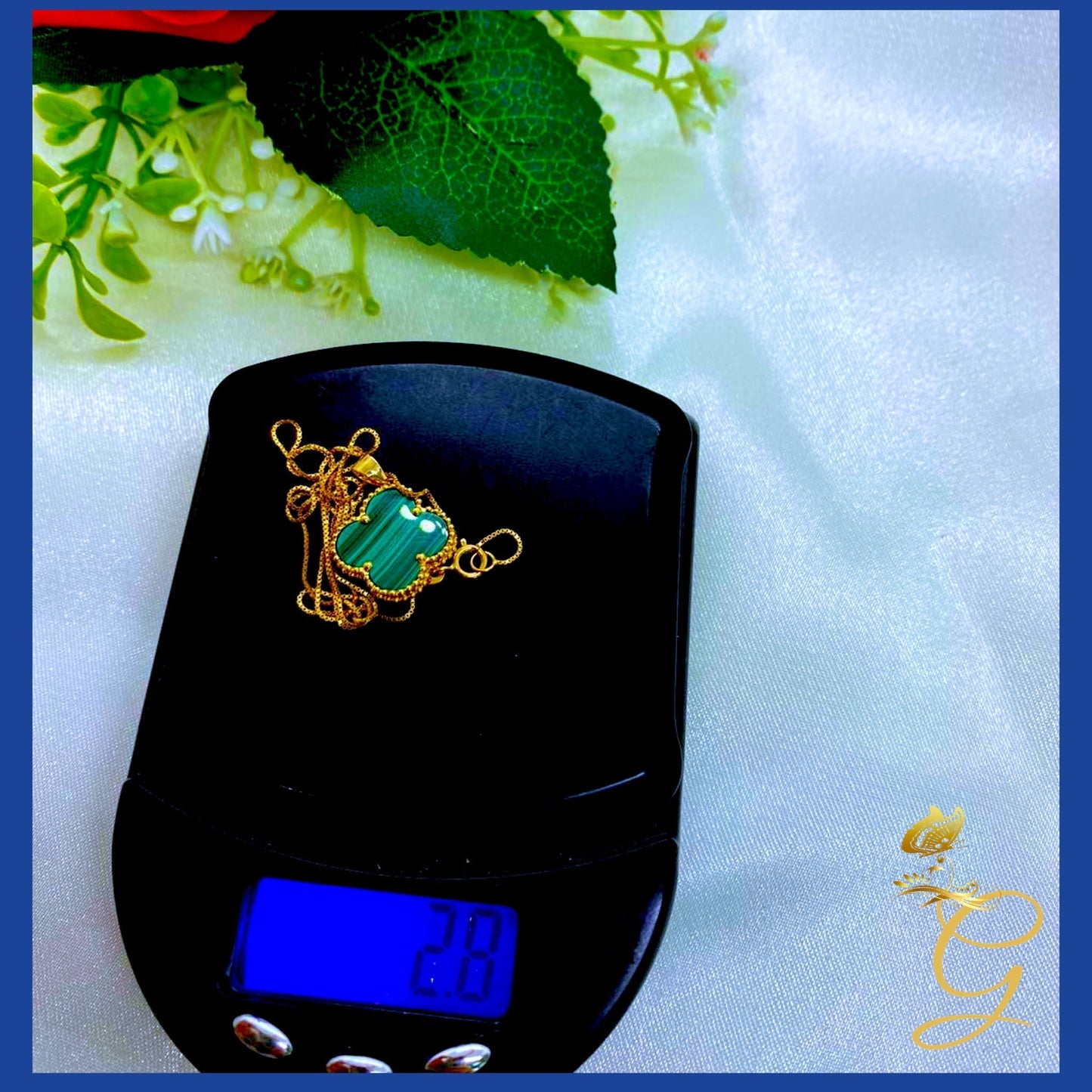 18K Real Gold Green Cloverleaf Necklace 18" | Lucky Luxury