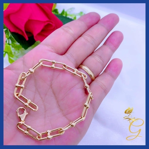 18K Real Gold Hardware Chain Necklace 16" | Industrial Luxury