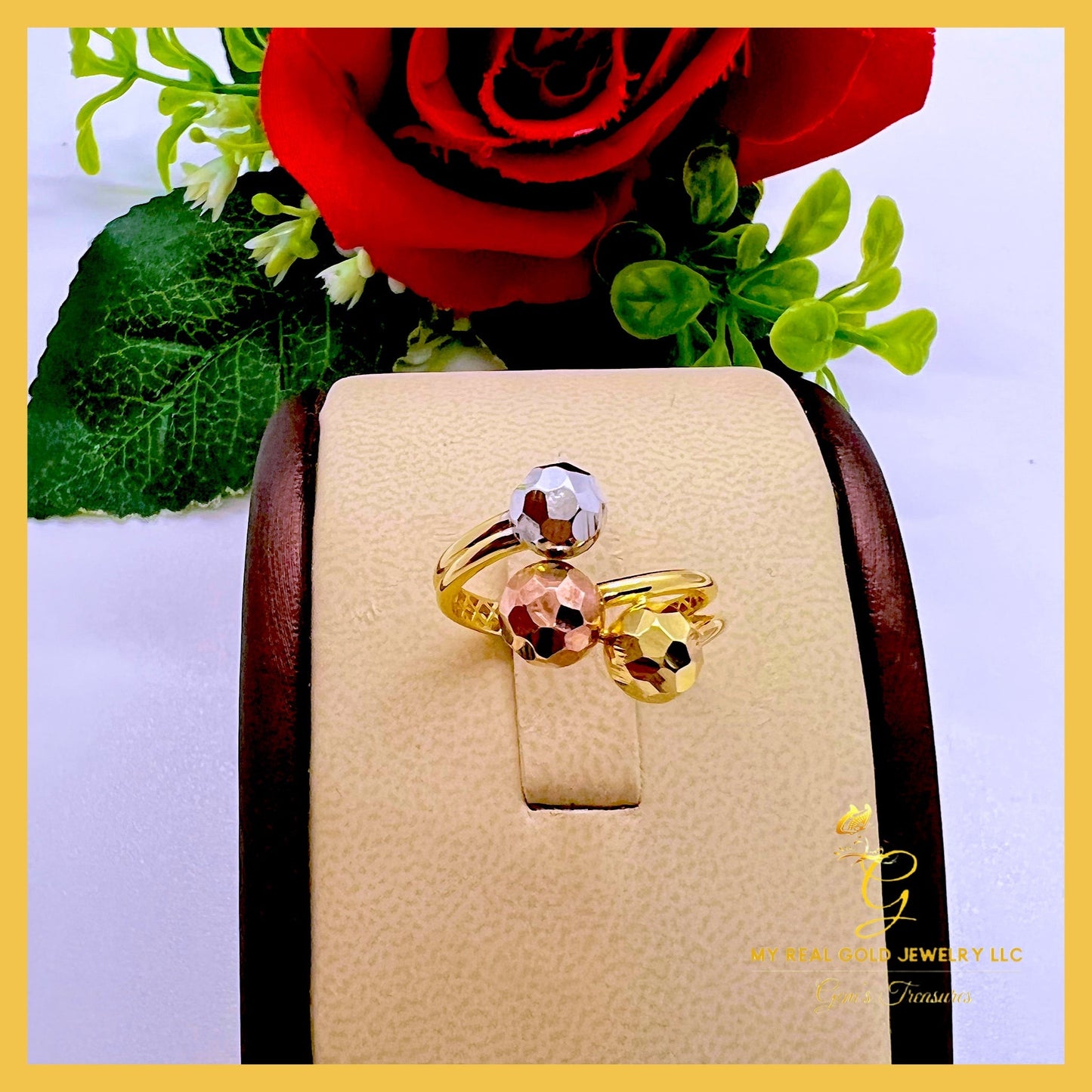 18K Real Gold Ring | Size 6 | Classic Luxury