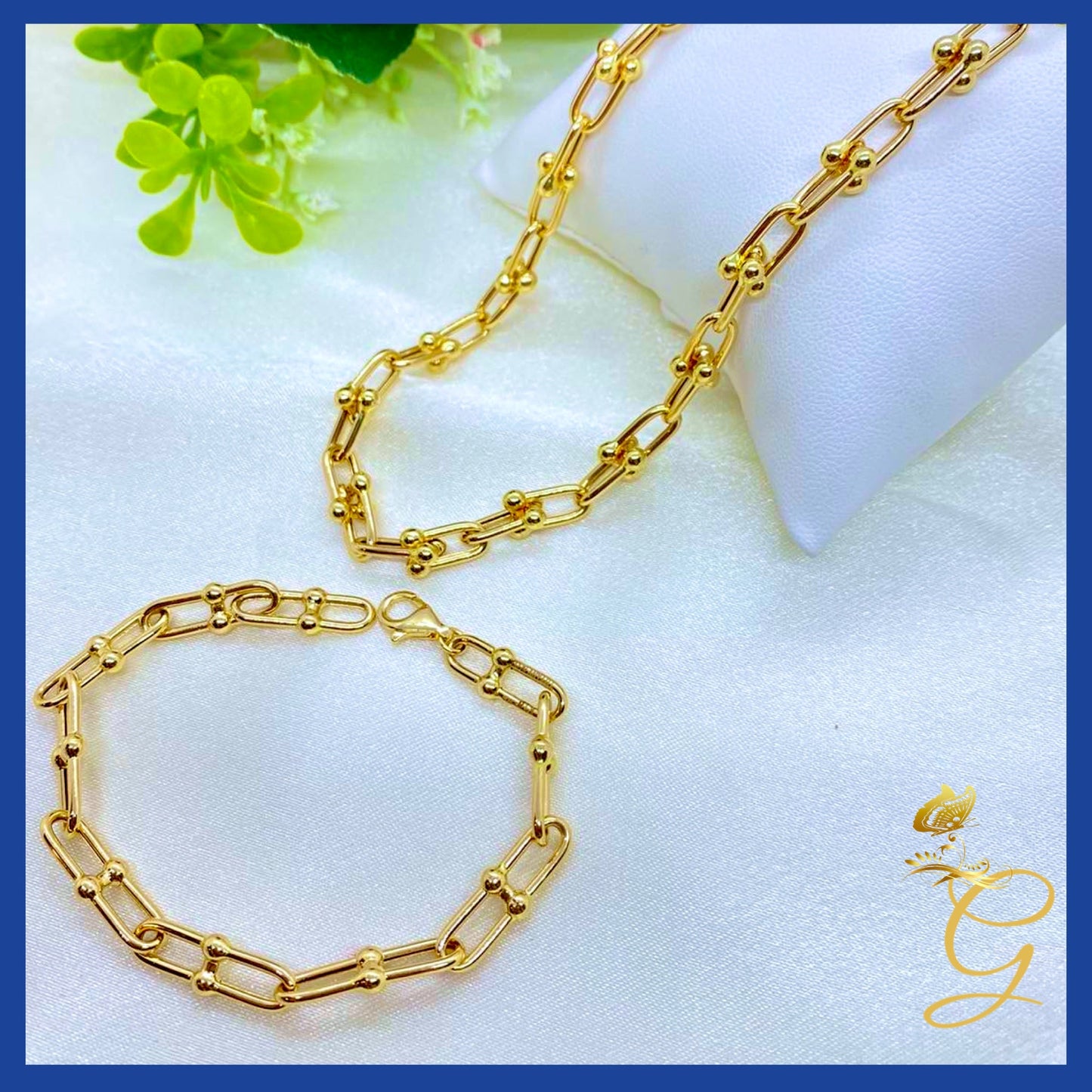 18K Real Gold Hardware Chain Necklace 16" | Industrial Luxury