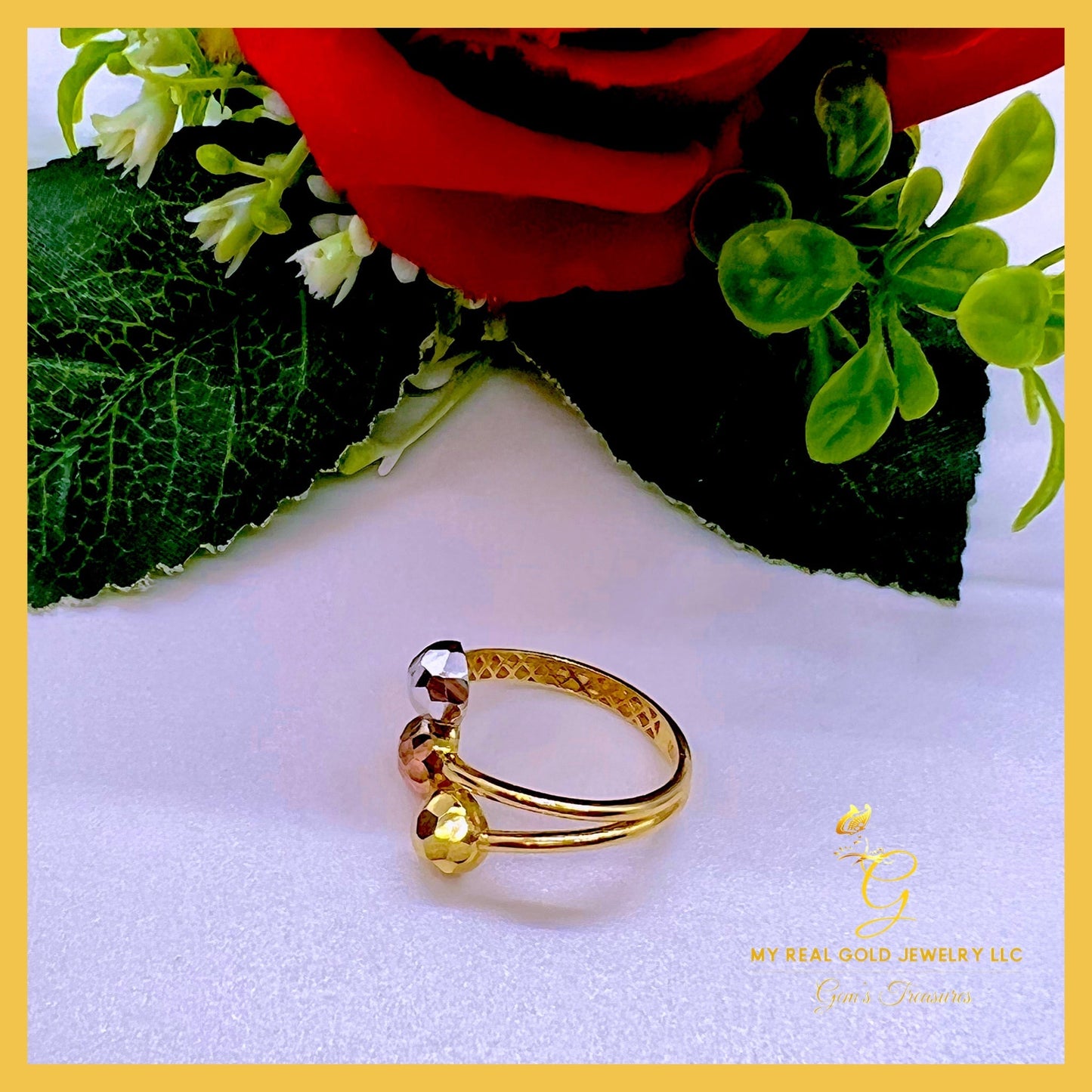 18K Real Gold Ring | Size 6 | Classic Luxury