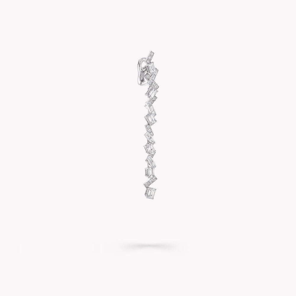 8ctw Lab Diamond Zig Zag Drop Earrings | Baguette | IGI Certified | 10K Gold