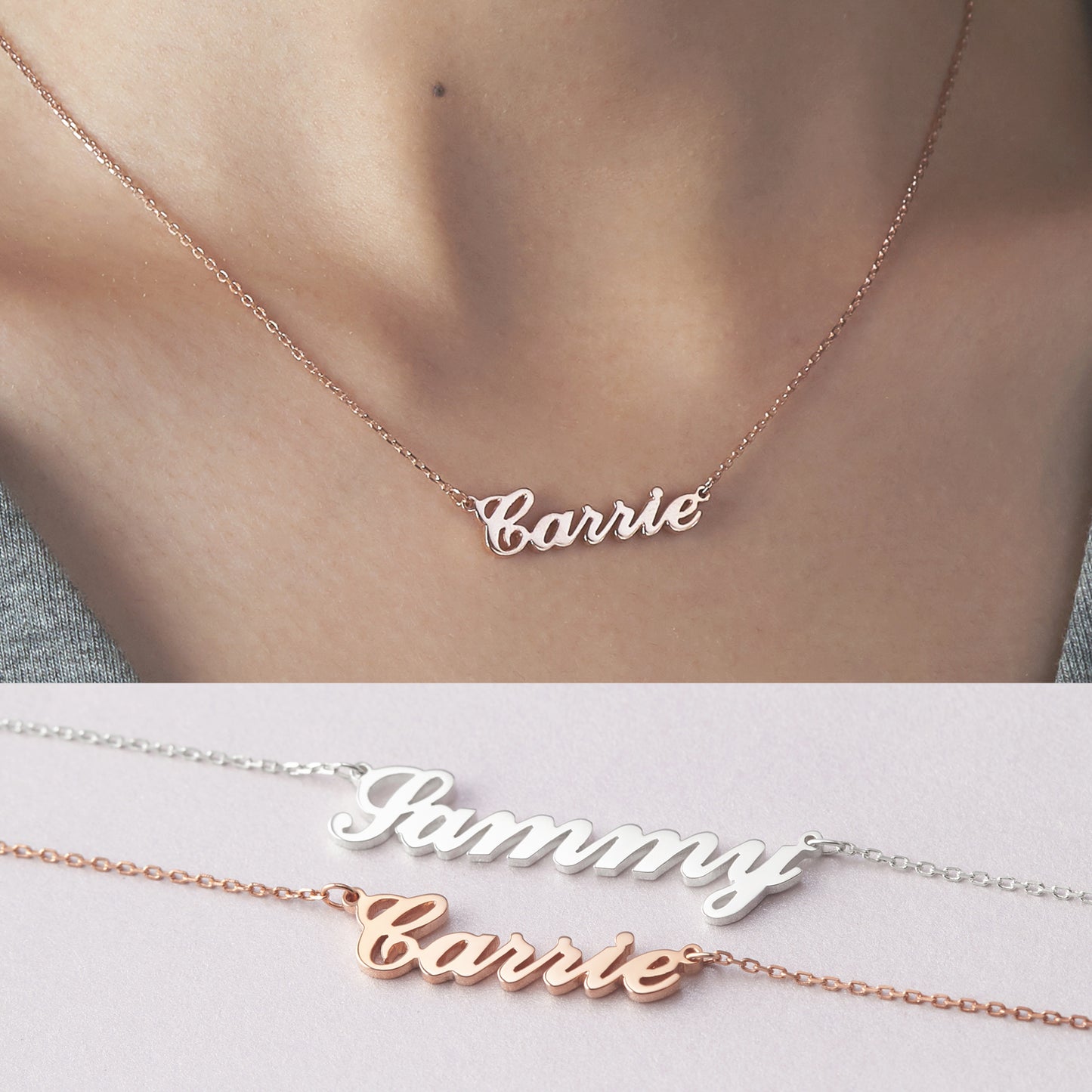 Custom Name Necklace for Teen Girls | 925 Silver Gold Plated | High School Gift